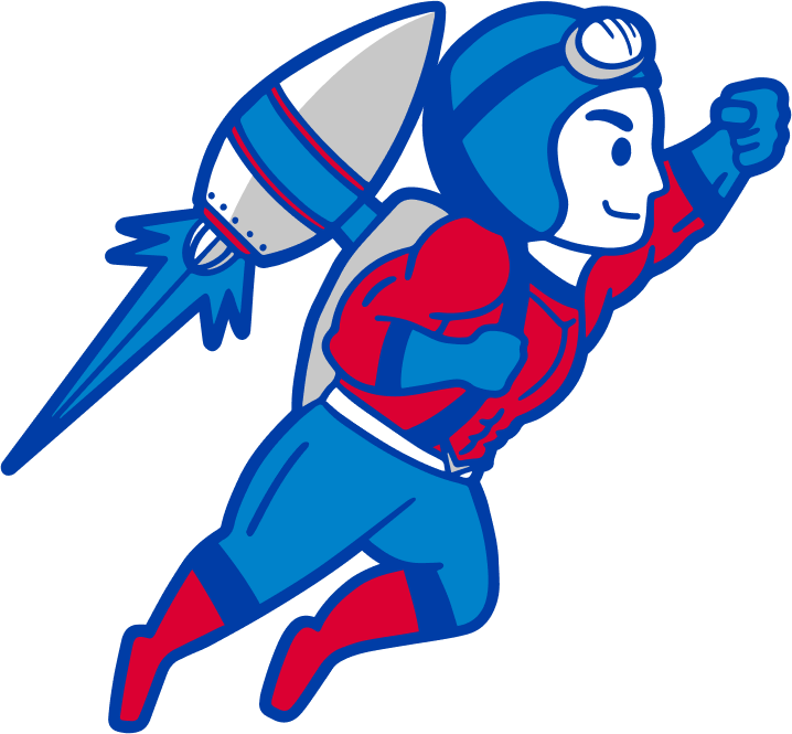 Jet Speed Express mascot flying with a jetpack
